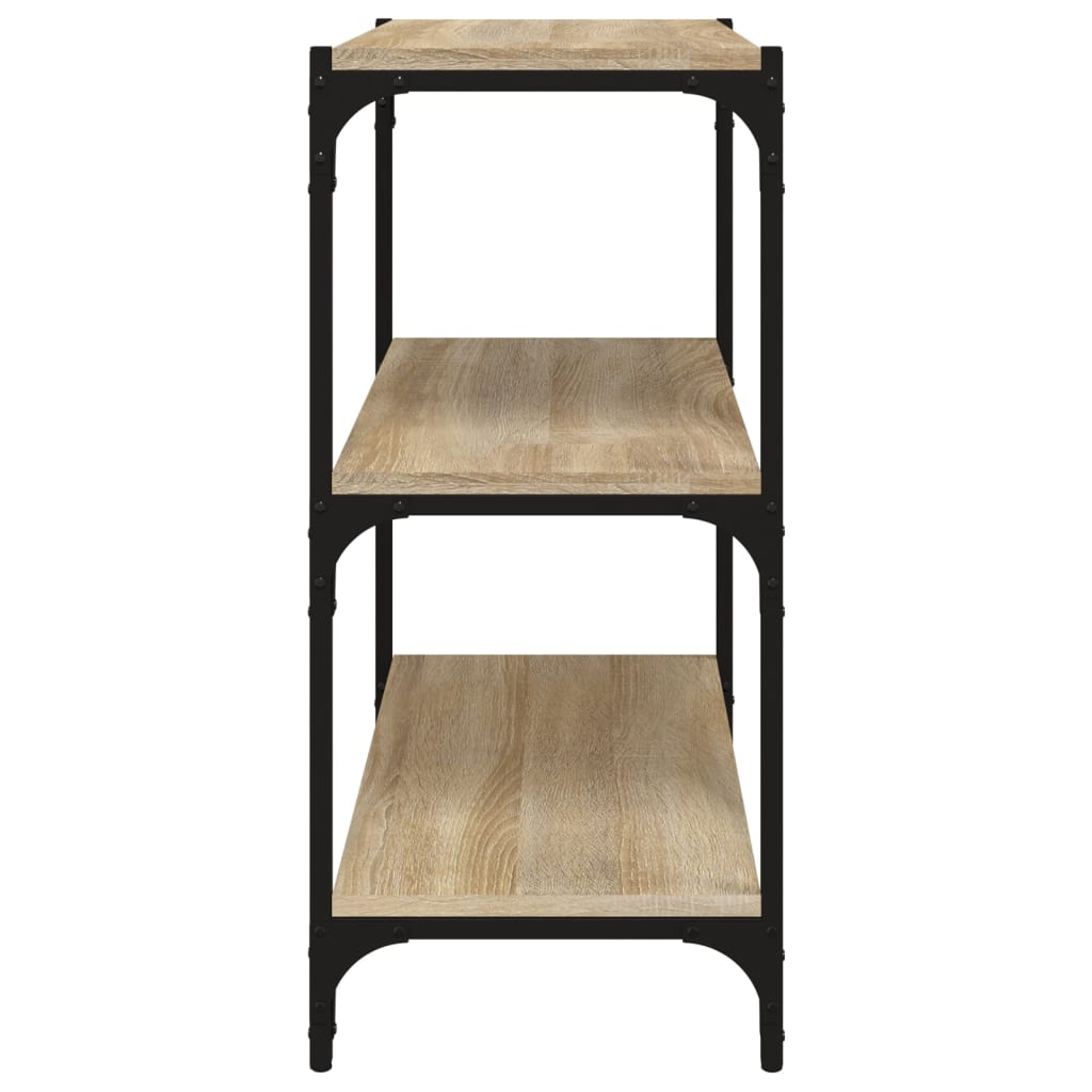 bogreol 60x33x70,5 cm konstrueret træ og stål sonoma-eg