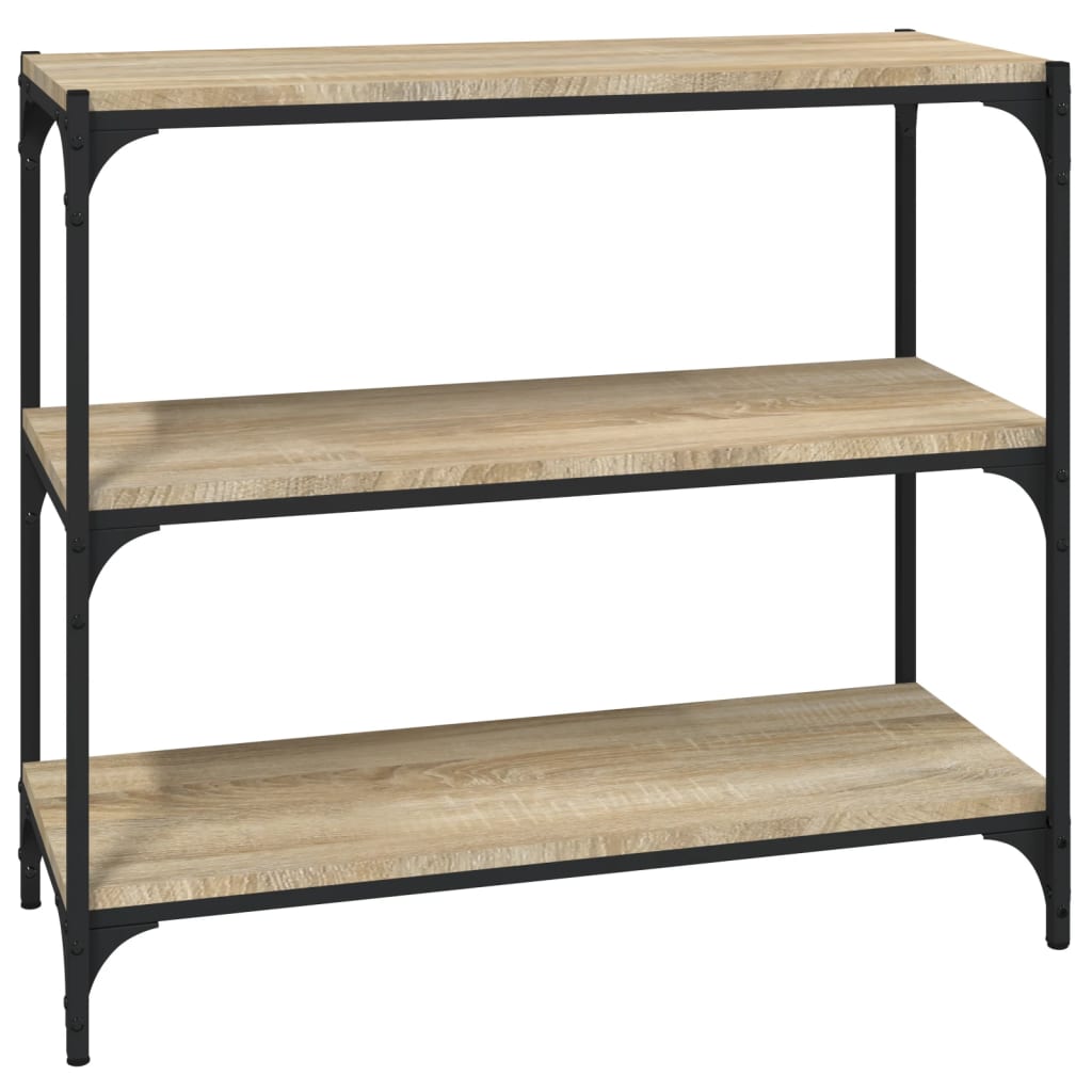 bogreol 80x33x70,5 cm konstrueret træ og stål sonoma-eg