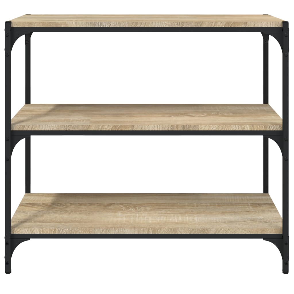 bogreol 80x33x70,5 cm konstrueret træ og stål sonoma-eg
