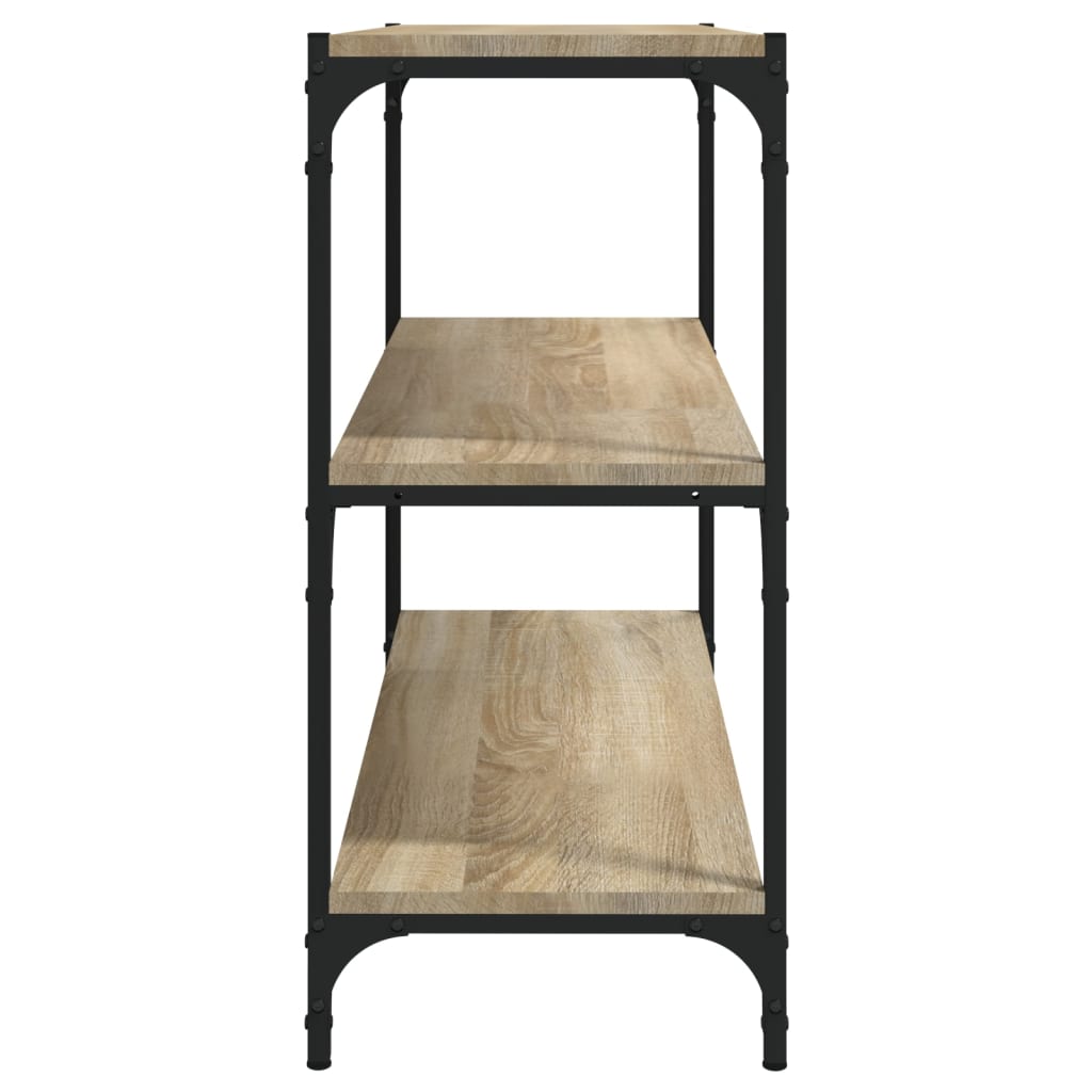 bogreol 80x33x70,5 cm konstrueret træ og stål sonoma-eg