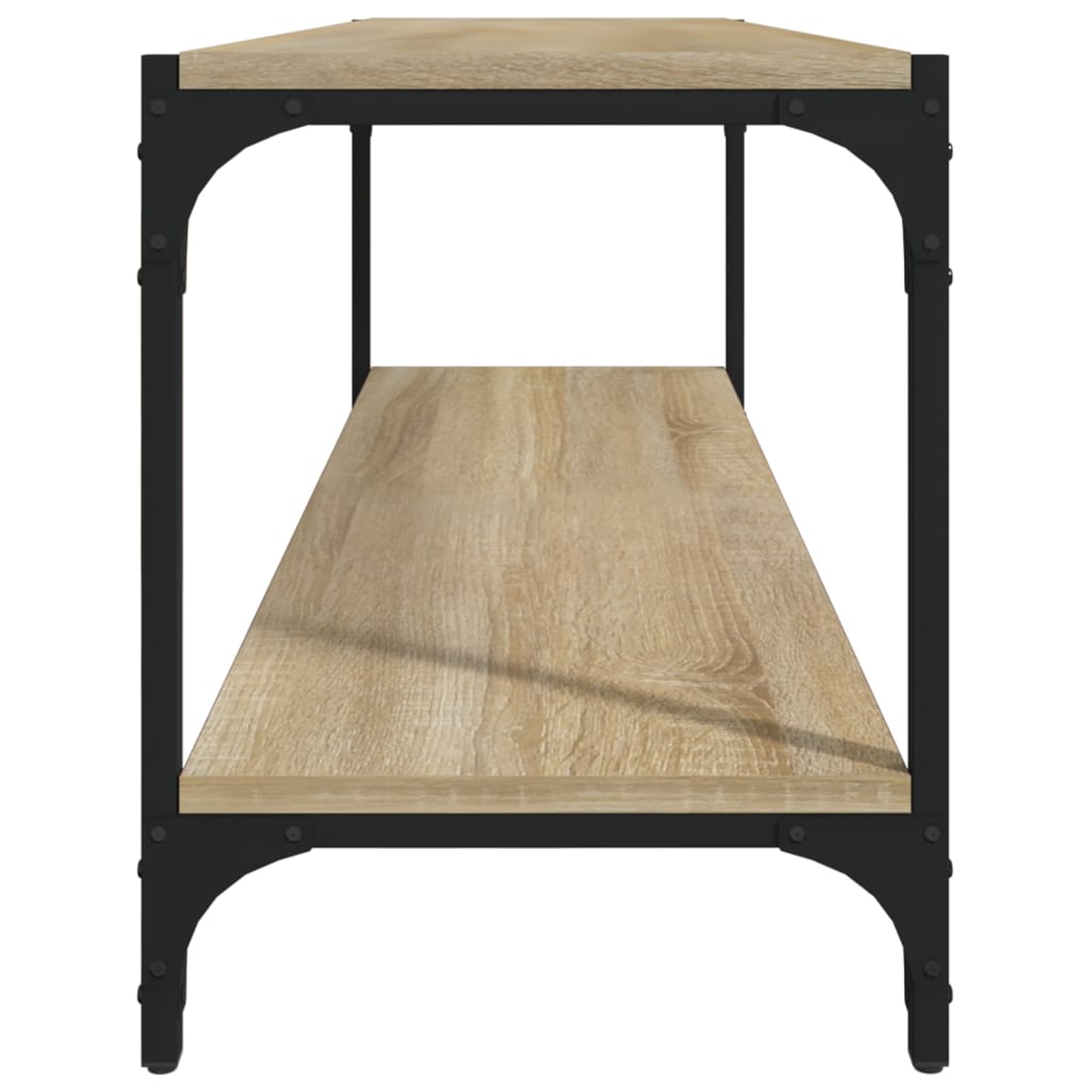 tv-bord 100x33x41 cm konstrueret træ og stål sonoma-eg
