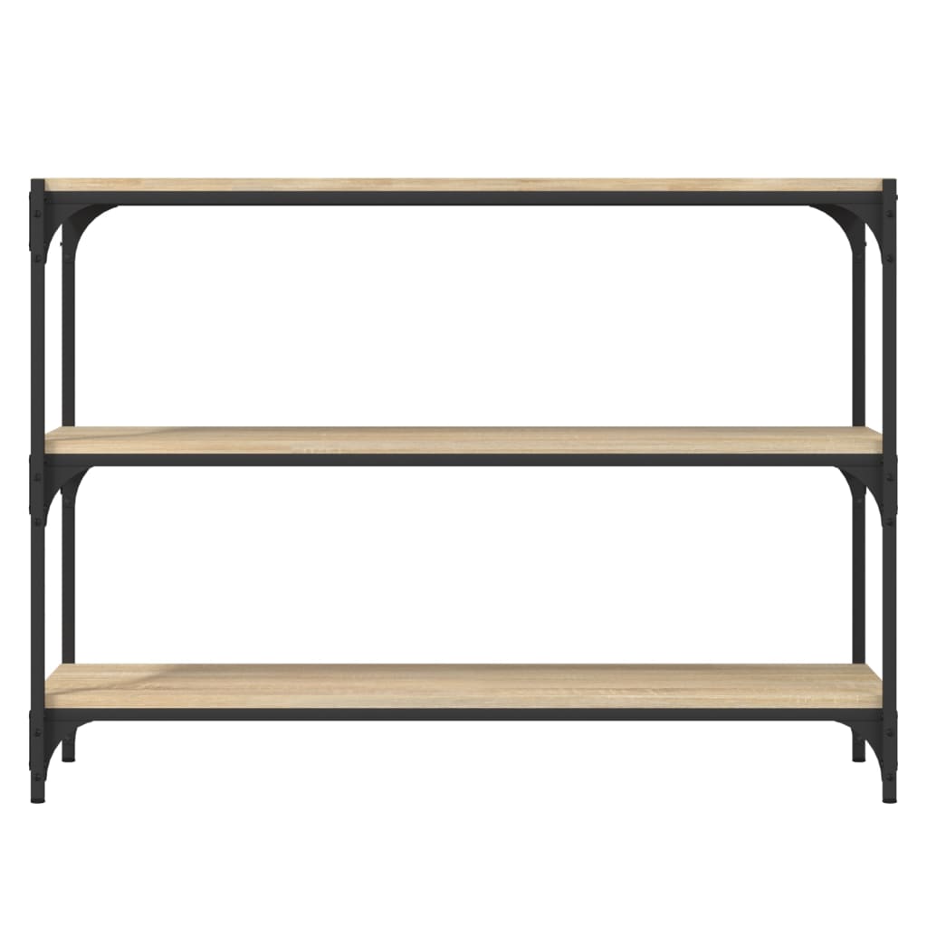 bogreol 100x33x70,5 cm konstrueret træ og stål sonoma-eg