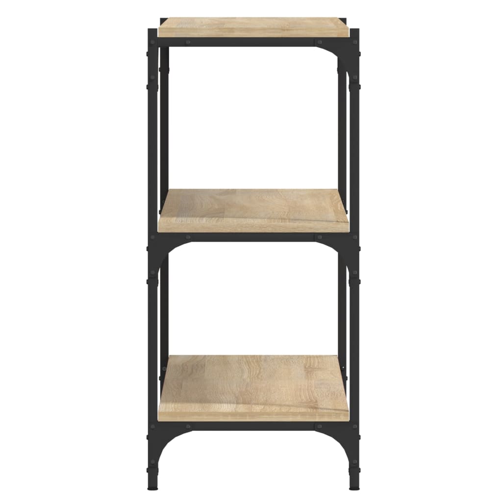 bogreol 100x33x70,5 cm konstrueret træ og stål sonoma-eg
