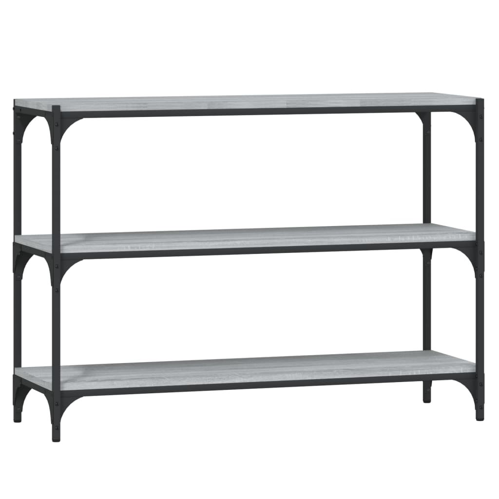 bogreol 100x33x70,5 cm konstrueret træ og stål grå sonoma-eg