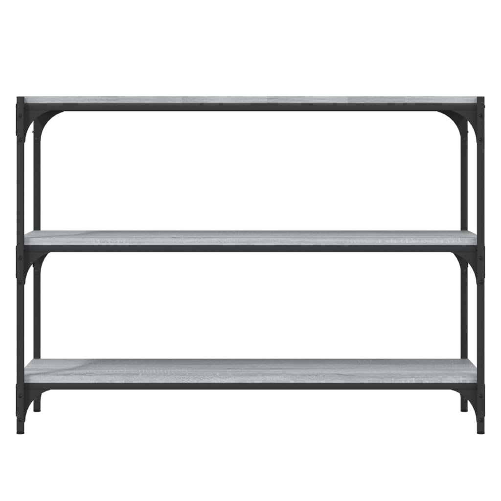 bogreol 100x33x70,5 cm konstrueret træ og stål grå sonoma-eg