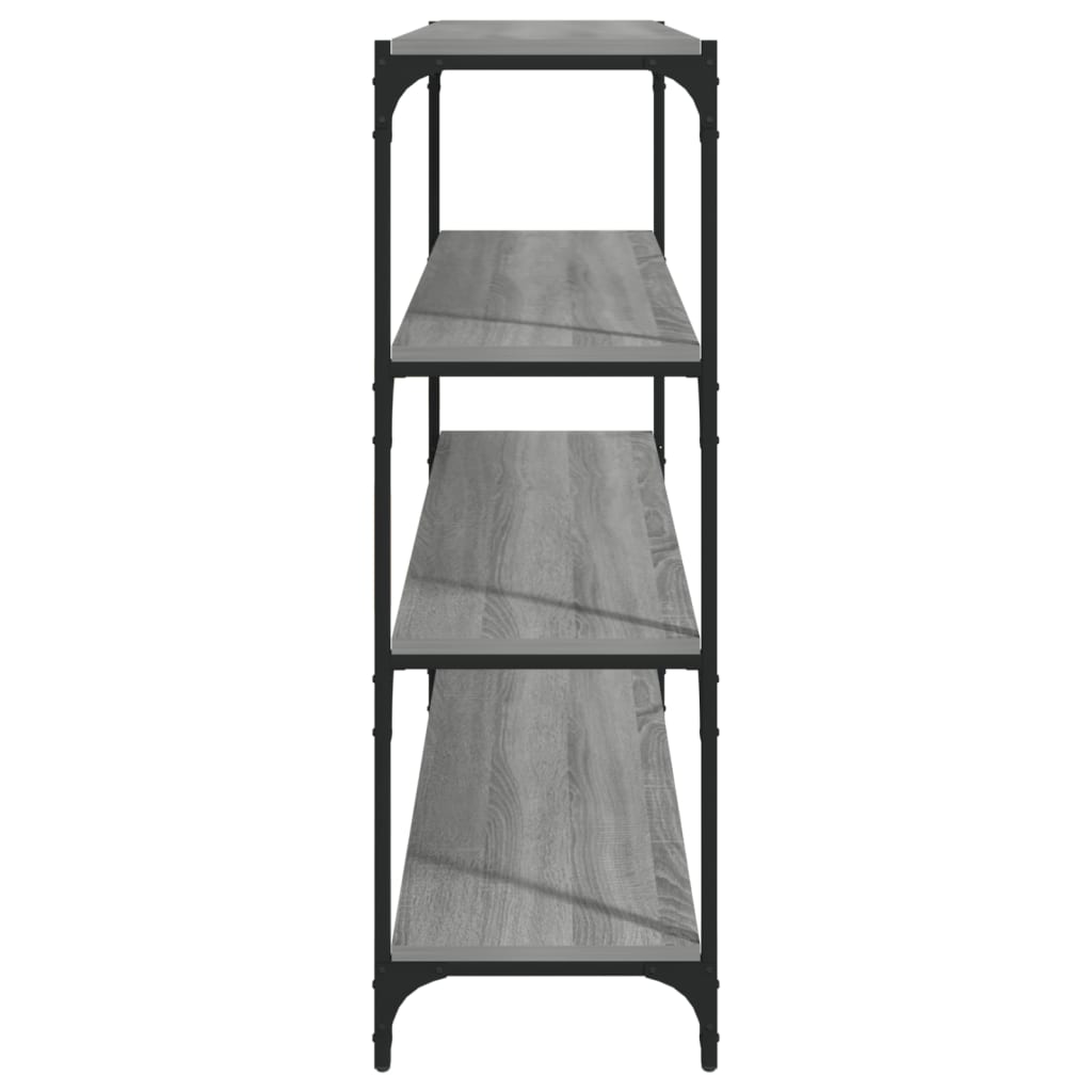 bogreol 100x33x100 cm konstrueret træ og stål grå sonoma-eg