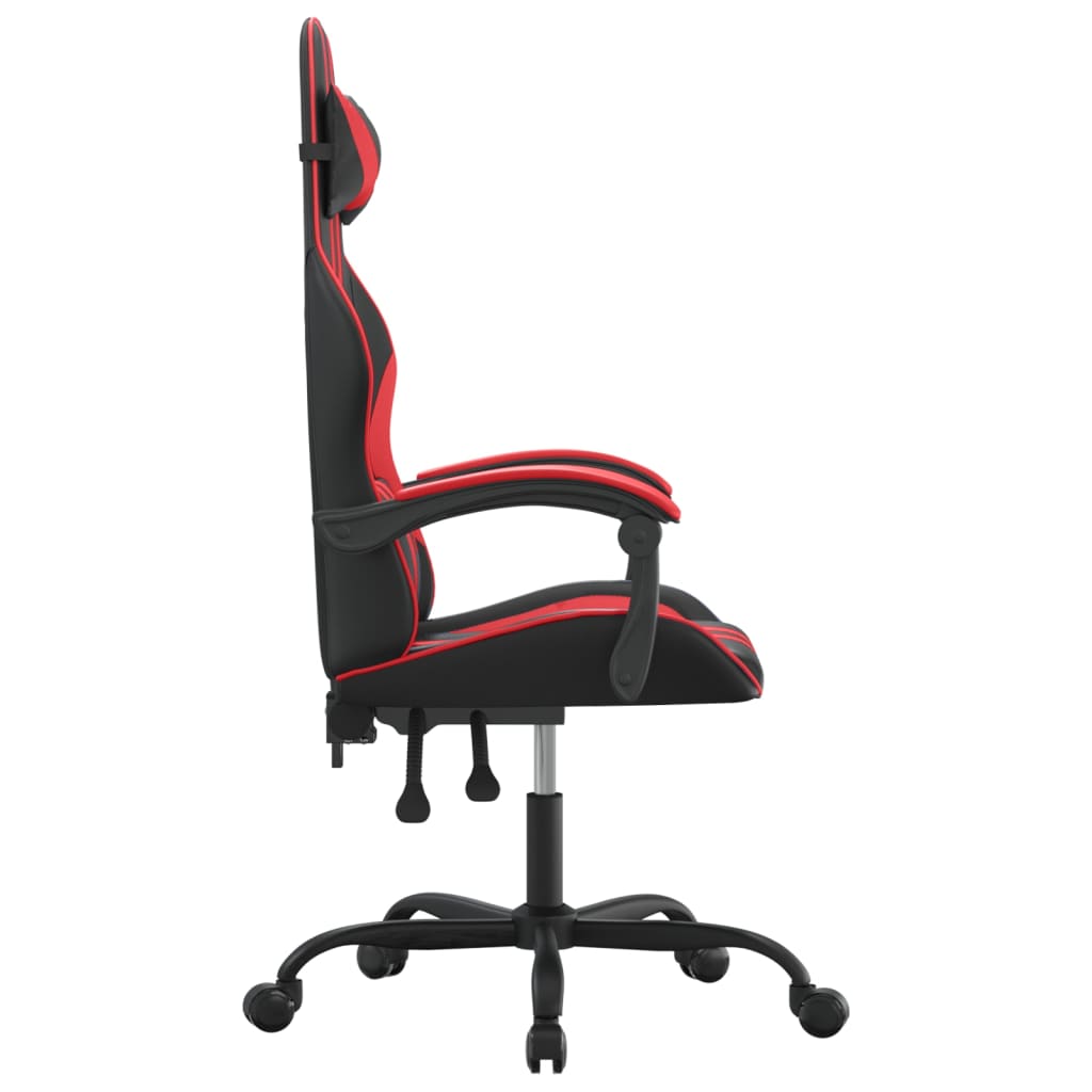 drejelig gamingstol kunstlæder sort og rød