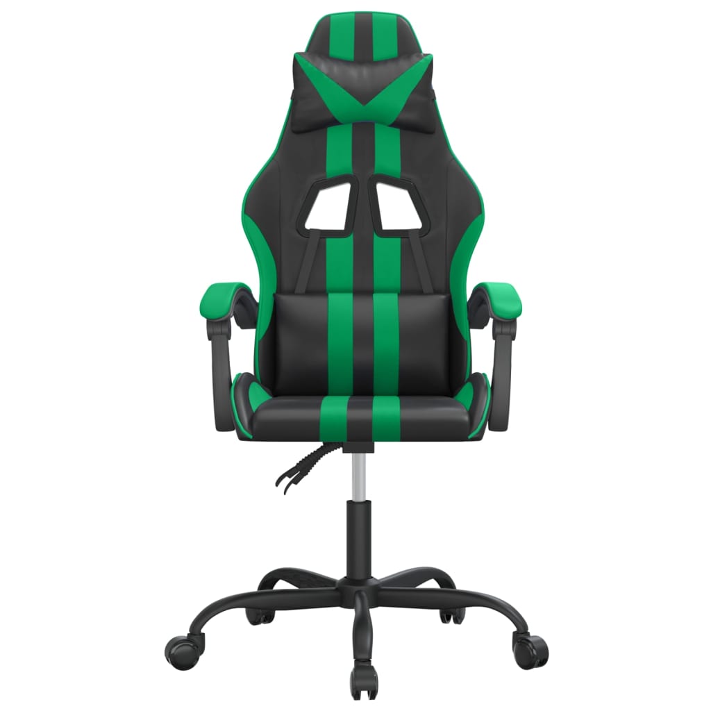 drejelig gamingstol kunstlæder sort og grøn
