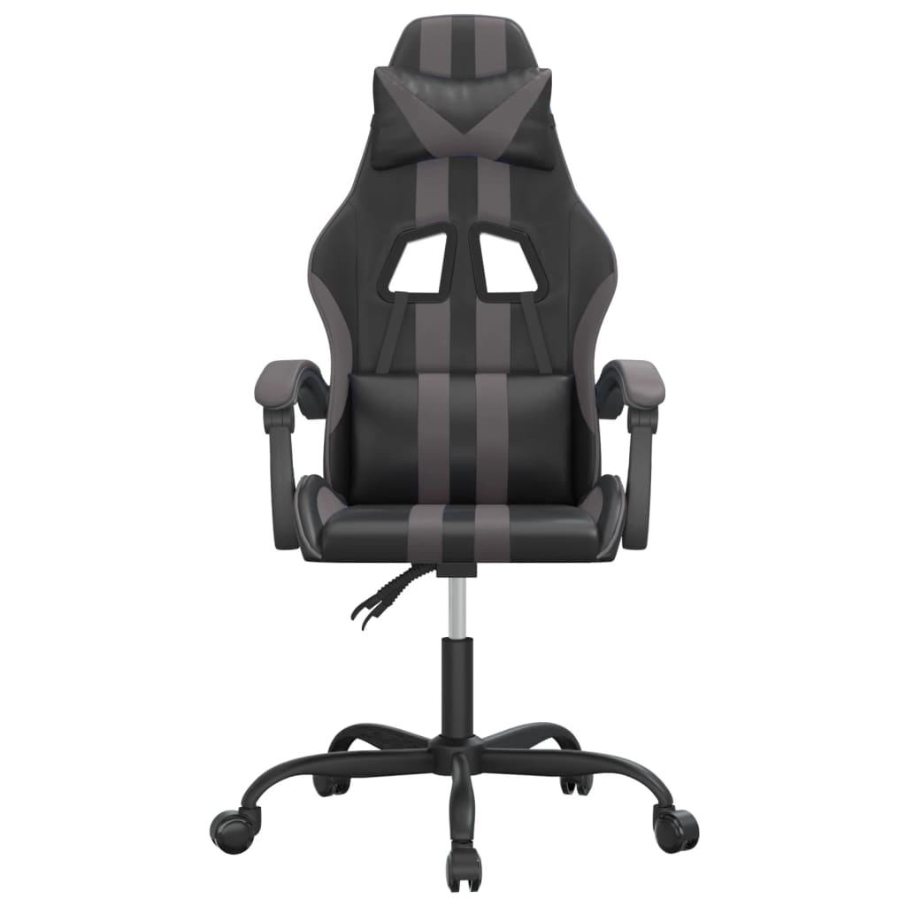 drejelig gamingstol kunstlæder sort og grå