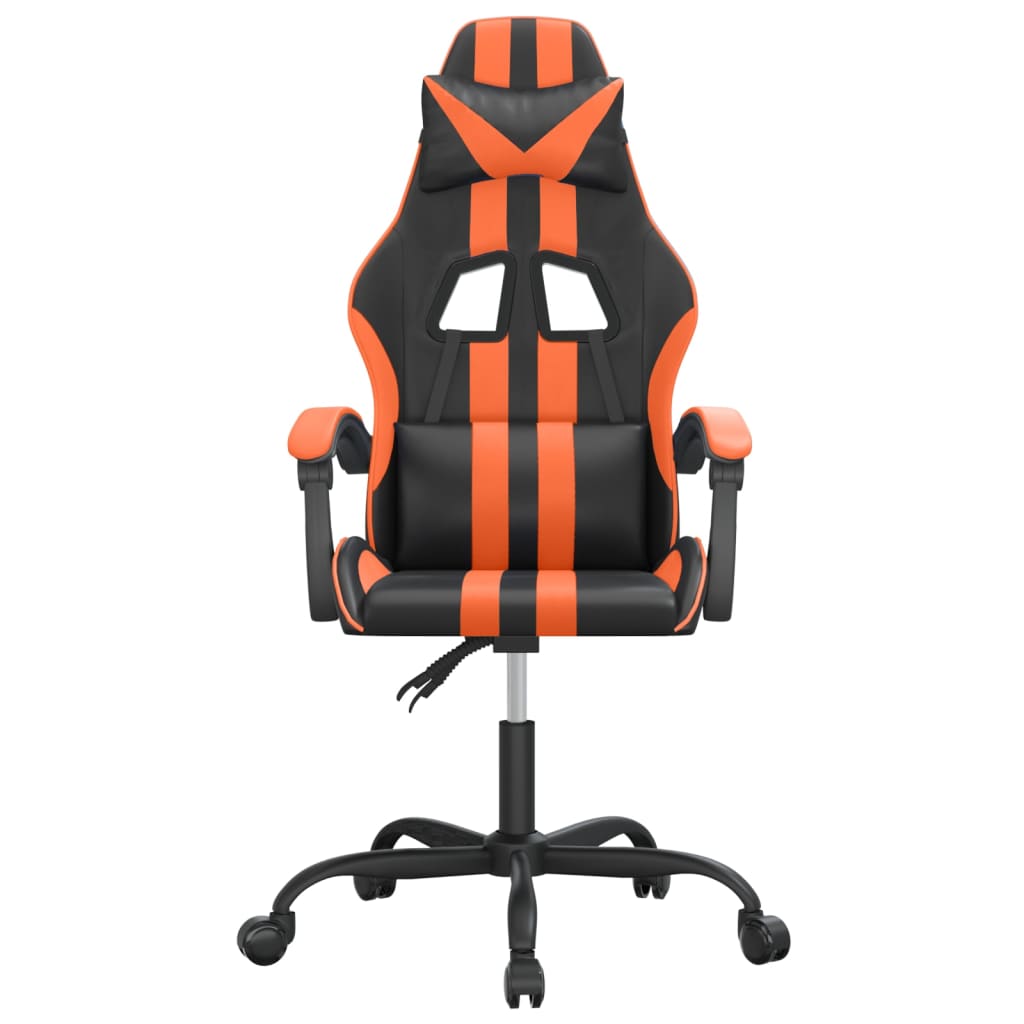 drejelig gamingstol kunstlæder sort og orange