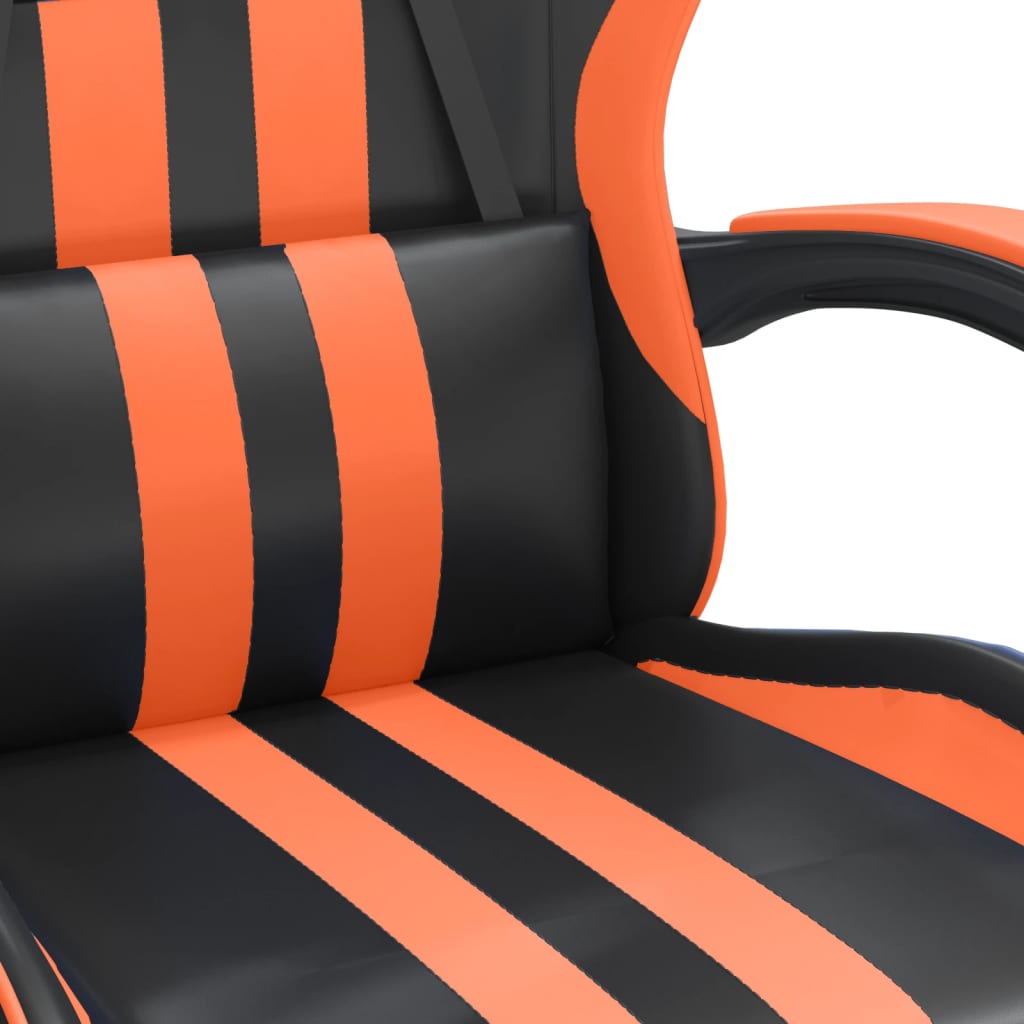 drejelig gamingstol kunstlæder sort og orange
