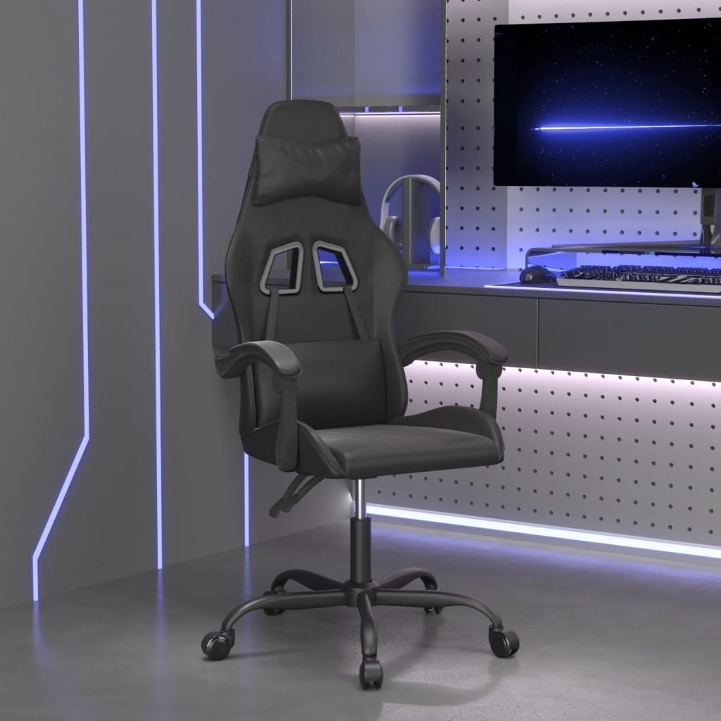 drejelig gamingstol kunstlæder sort