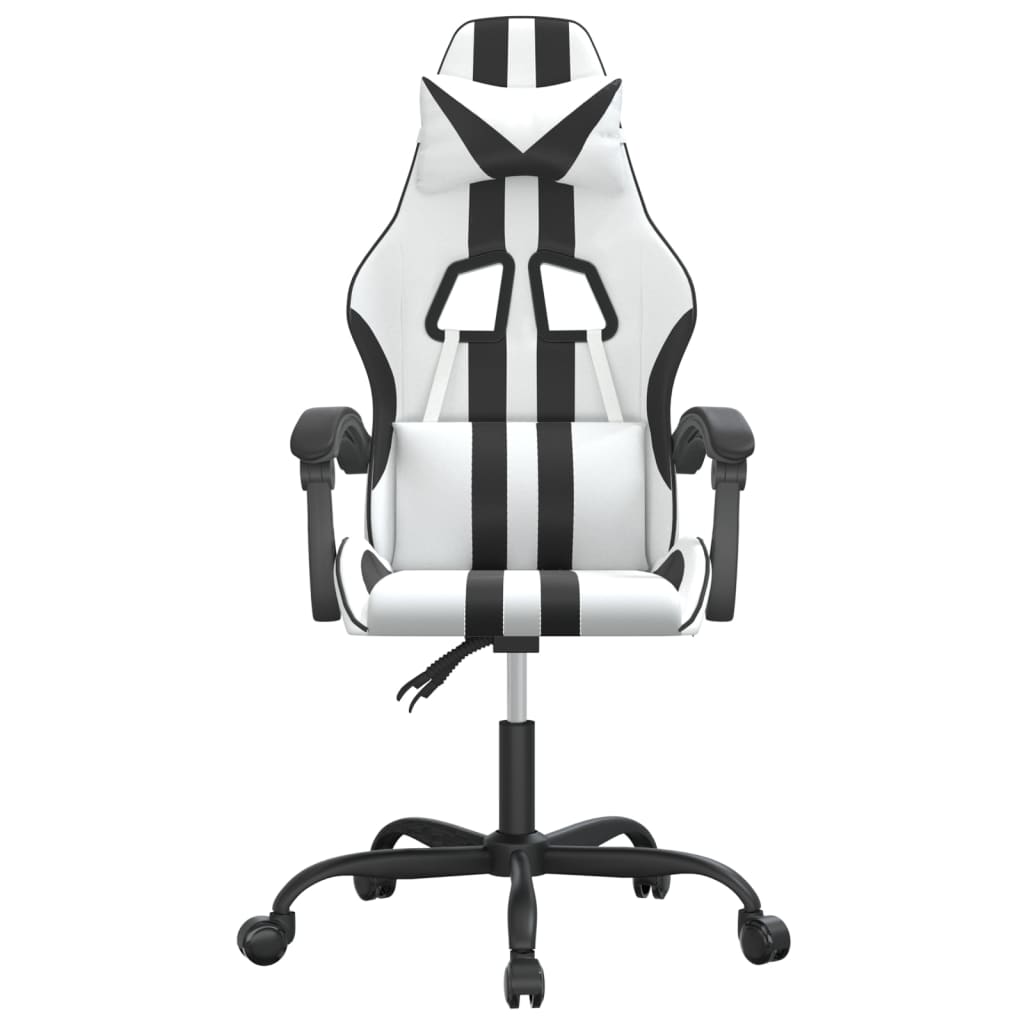 drejelig gamingstol kunstlæder hvid og sort