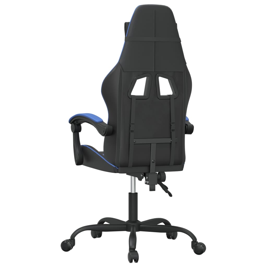 drejelig gamingstol kunstlæder sort og blå