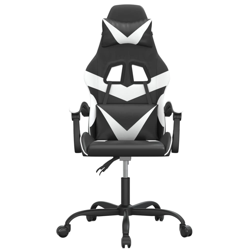 drejelig gamingstol kunstlæder sort og hvid