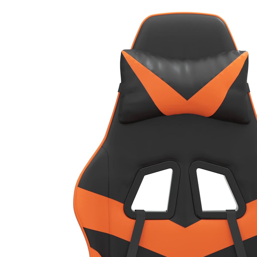 drejelig gamingstol kunstlæder sort og orange