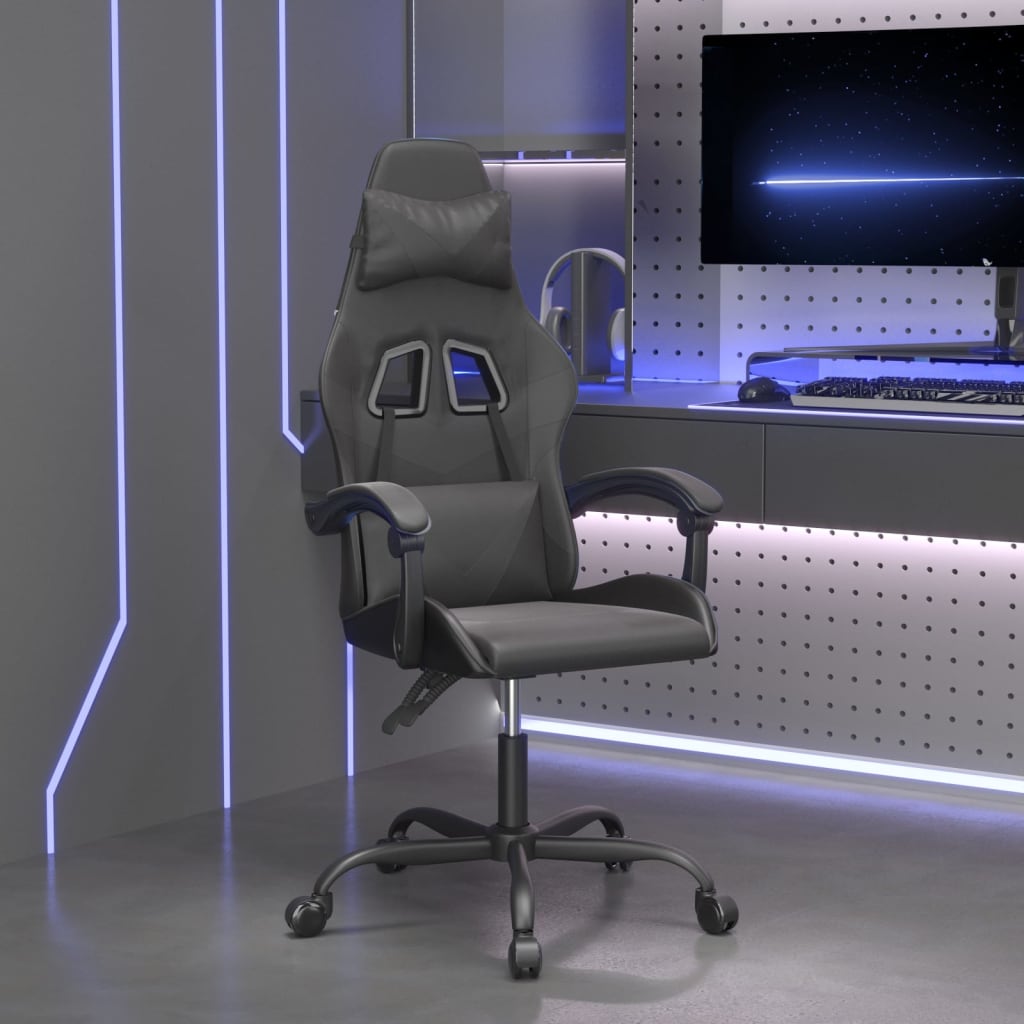 drejelig gamingstol kunstlæder sort