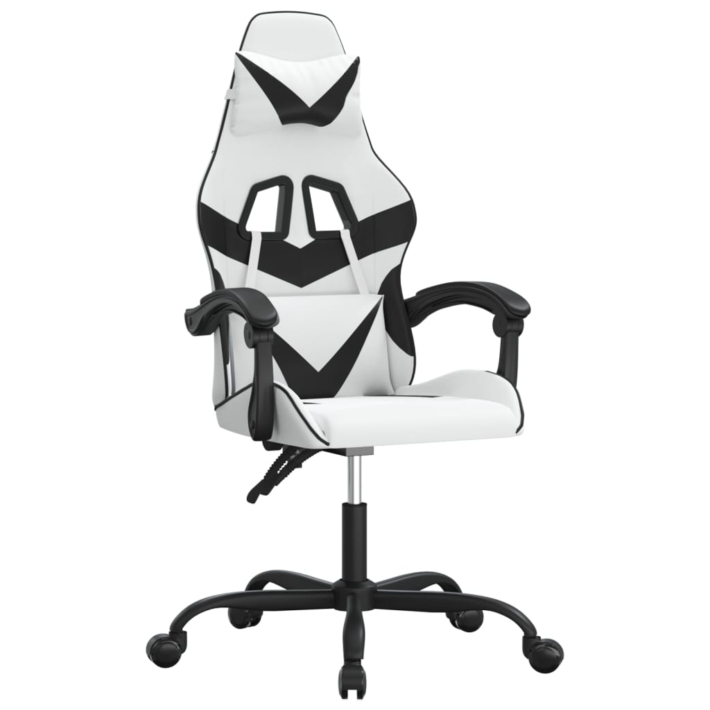 drejelig gamingstol kunstlæder hvid og sort