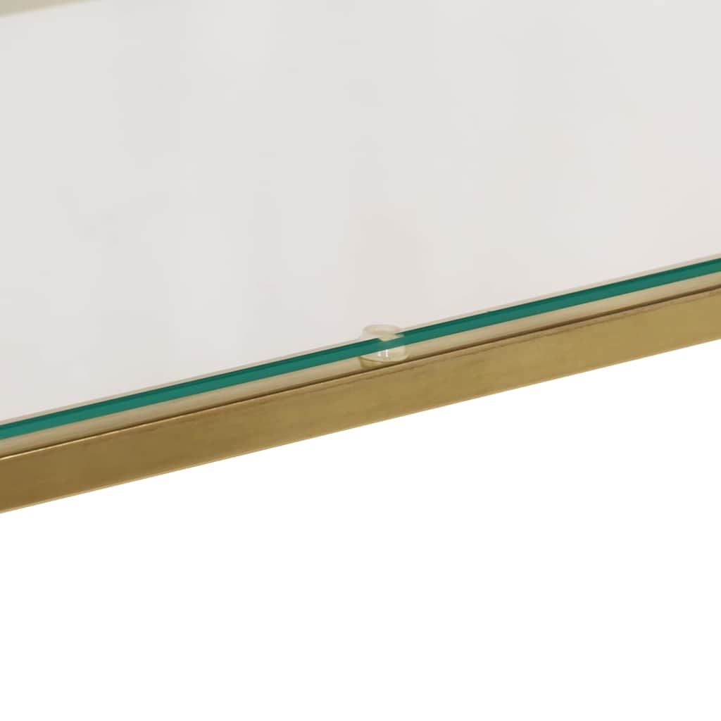 konsolbord rustfrit stål og hærdet glas guldfarvet