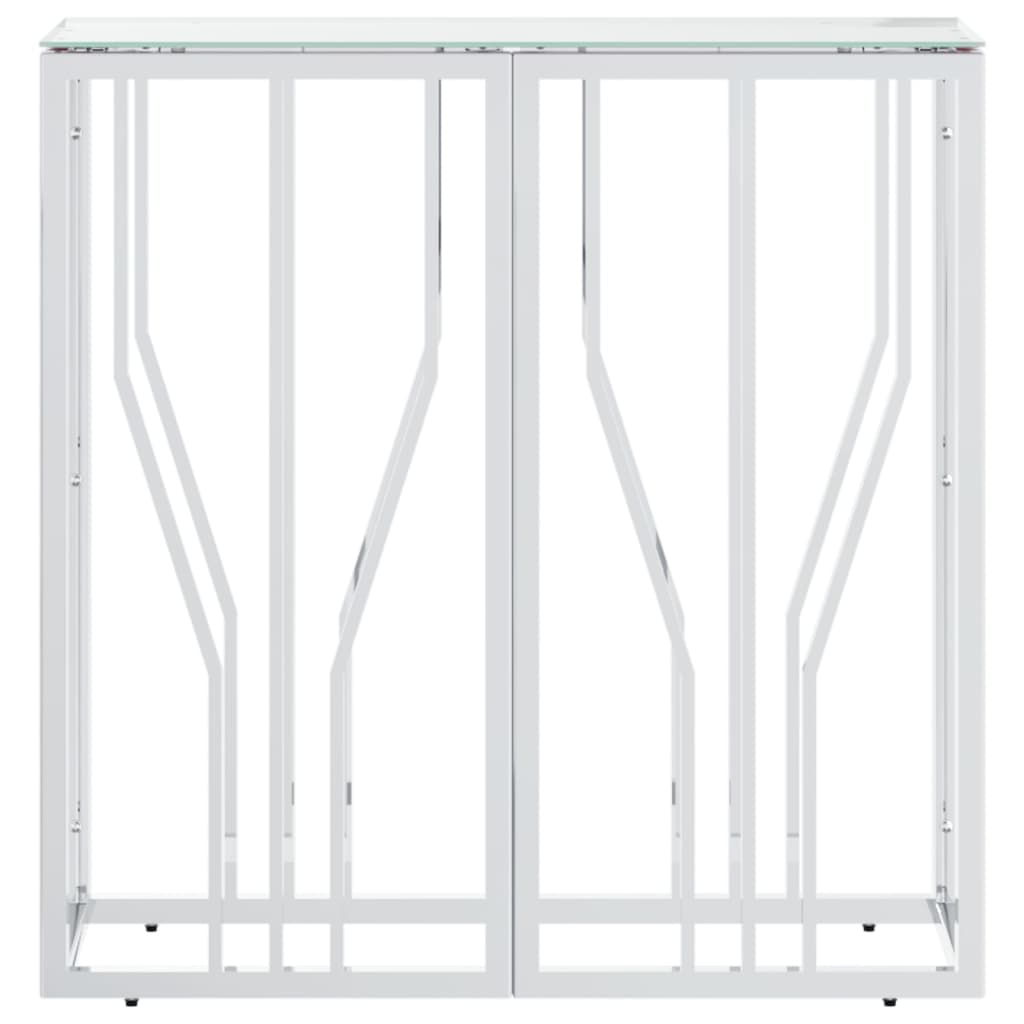 konsolbord 70x30x70 cm rustfrit stål og glas