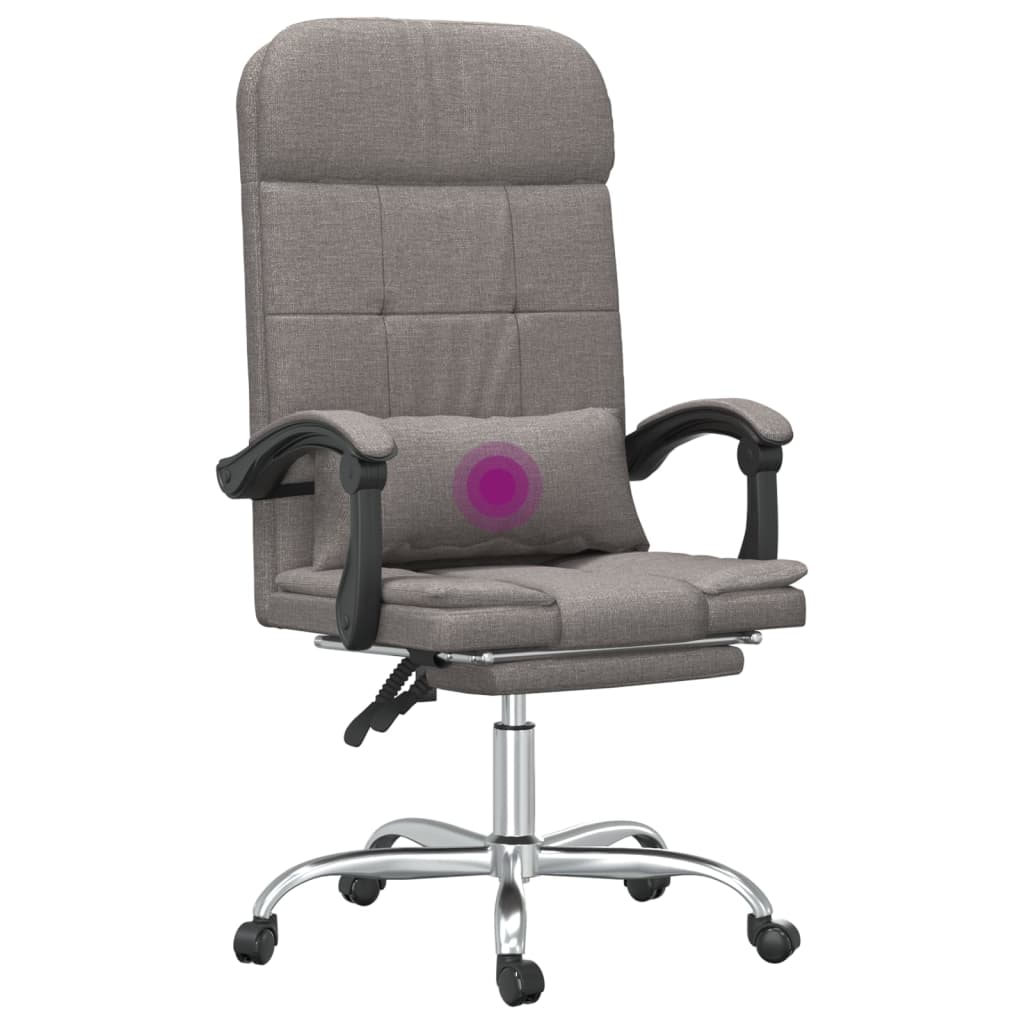kontorstol med massagefunktion stof gråbrun
