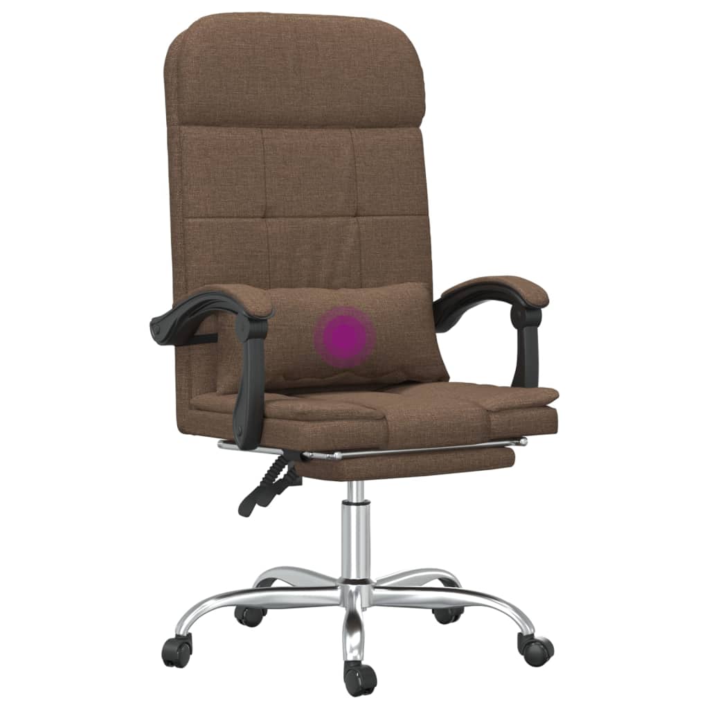kontorstol med massagefunktion stof brun