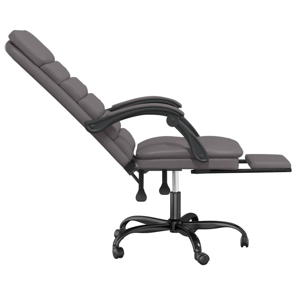 kontorstol med massagefunktion kunstlæder grå