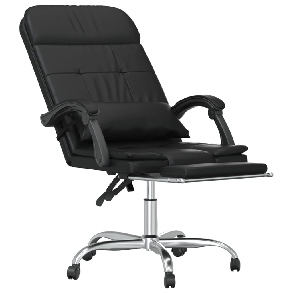 massagestol til kontor, sort kunstlæder