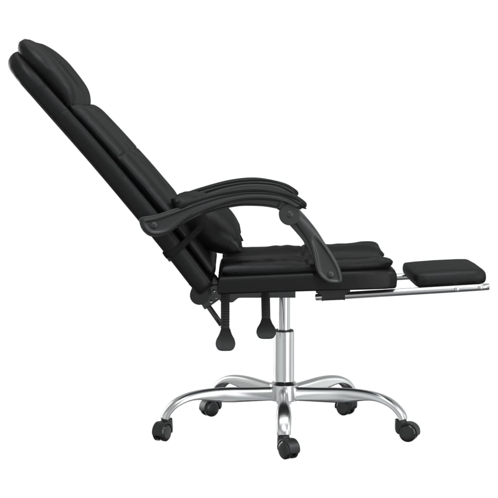 massagestol til kontor, sort kunstlæder