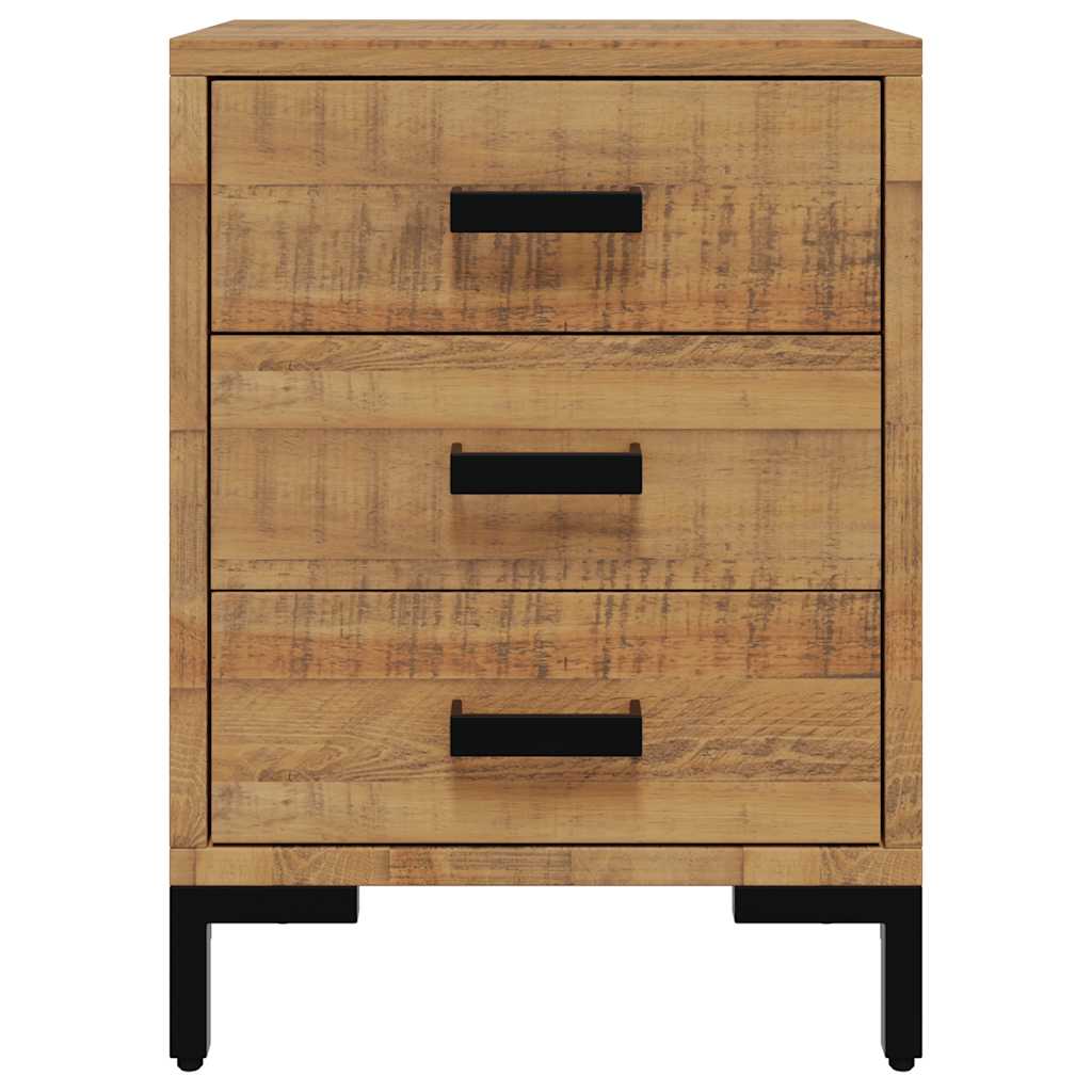 sengebord 40x30x55 cm massivt genanvendt fyrretræ brun
