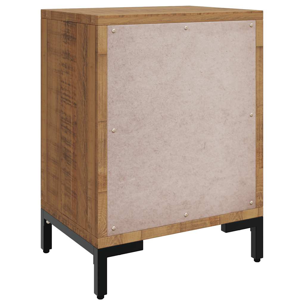 sengebord 40x30x55 cm massivt genanvendt fyrretræ brun