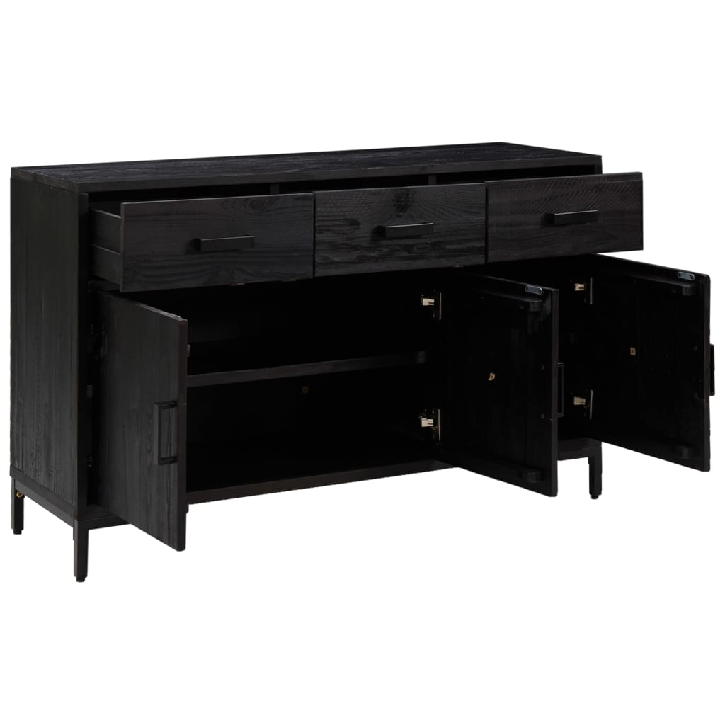 skænk 110x35x70 cm massivt fyrretræ sort