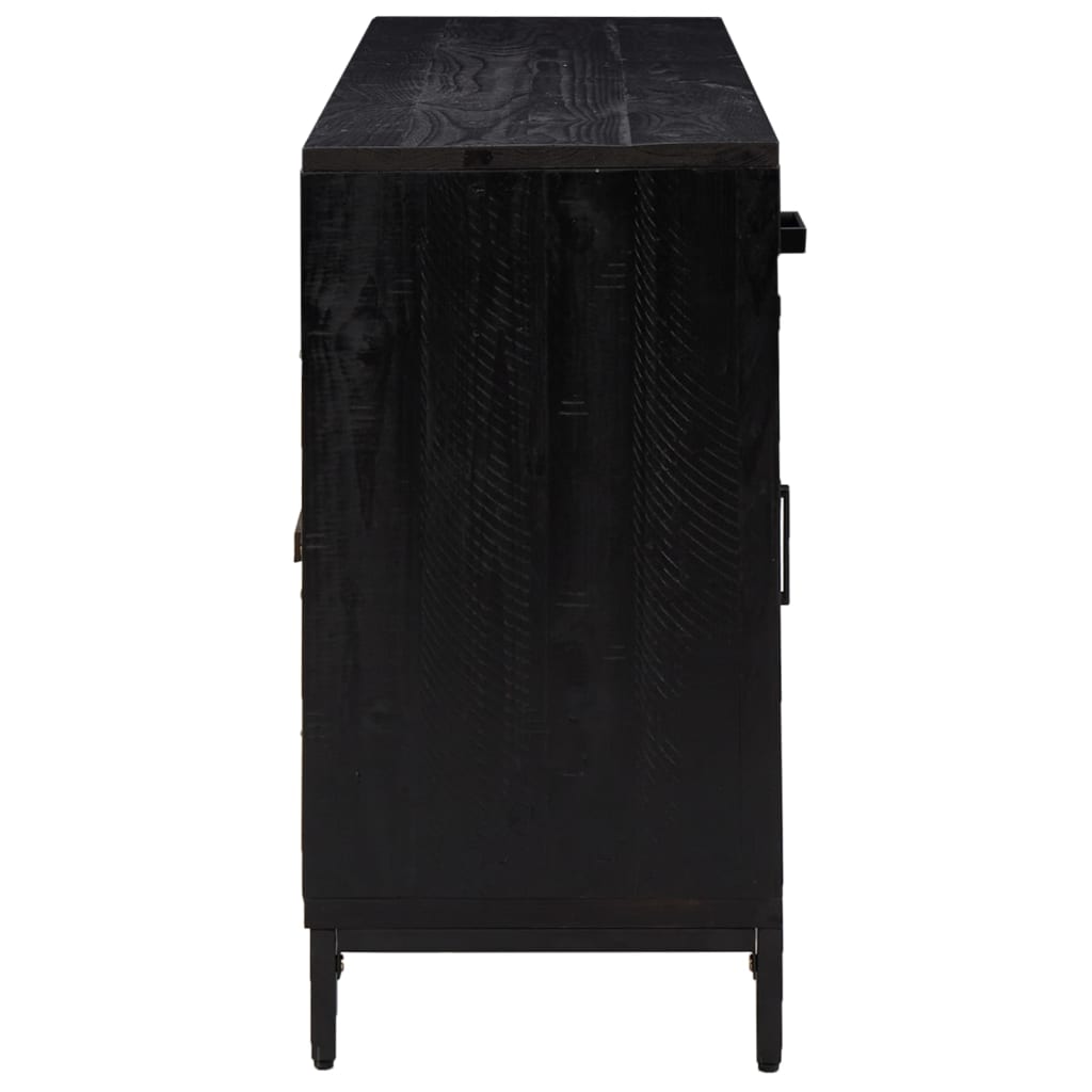 skænk 110x35x70 cm massivt fyrretræ sort