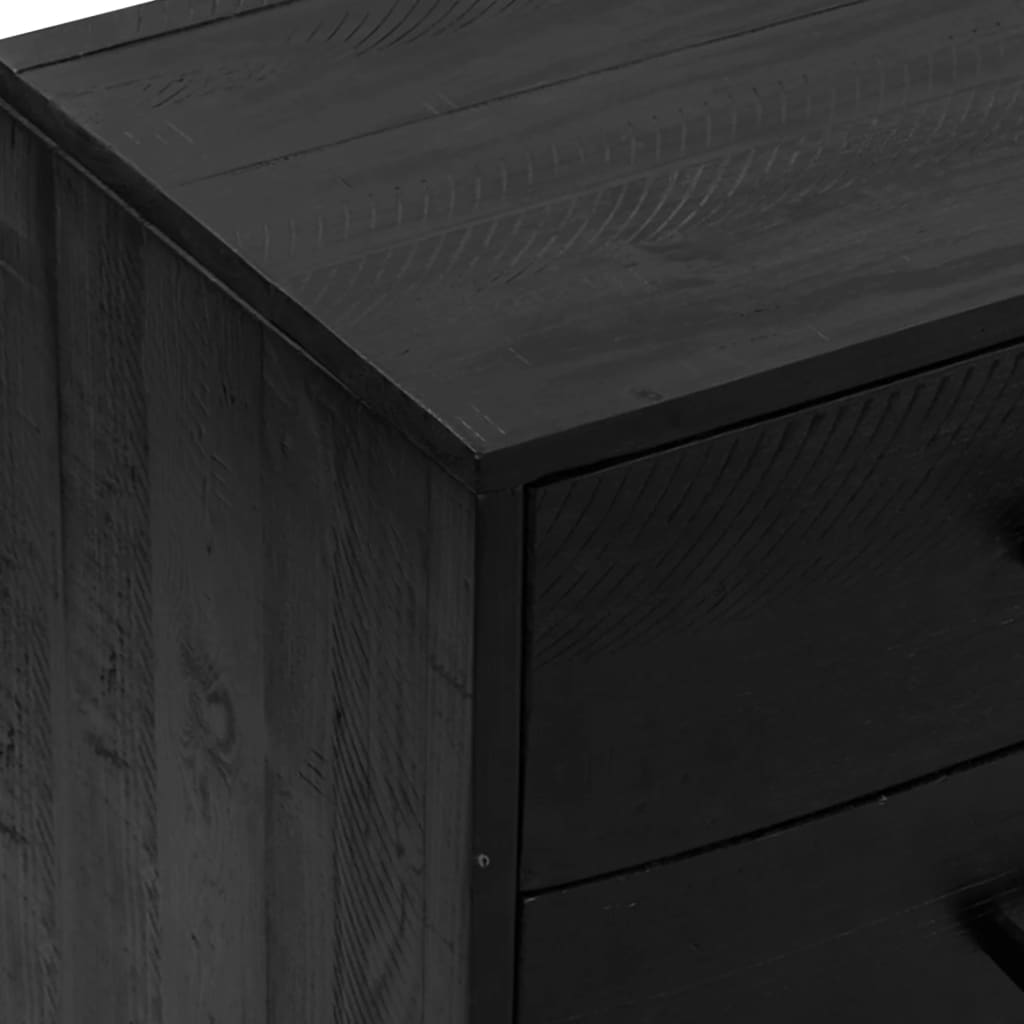 skænk 110x35x70 cm massivt fyrretræ sort