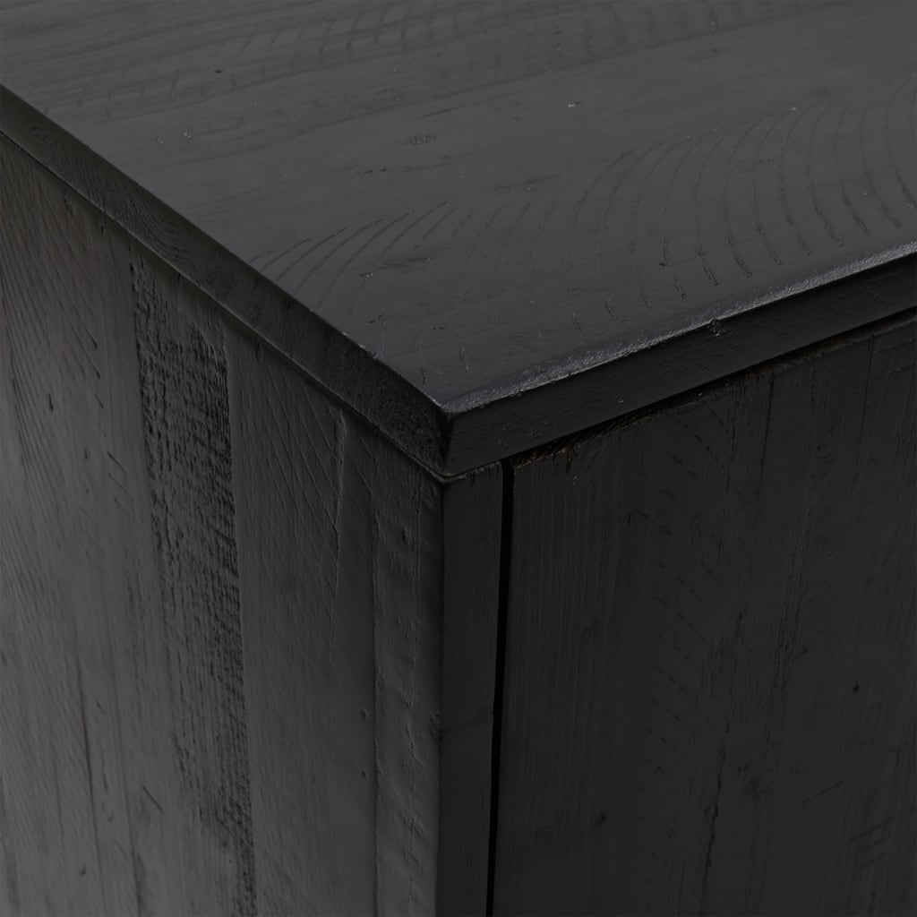 skænk 75x35x70 cm massivt fyrretræ sort
