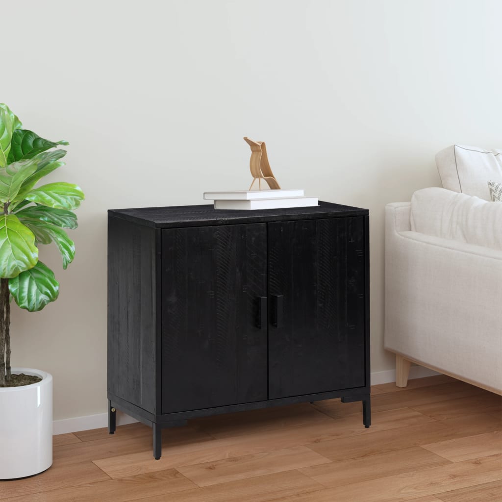 skænk 75x35x70 cm massivt fyrretræ sort