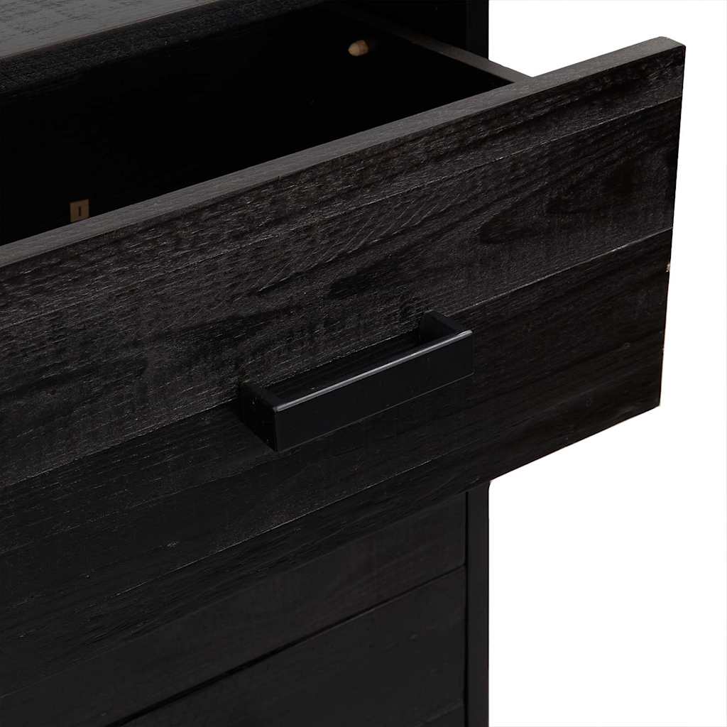 kommode 42x35x110 cm massivt fyrretræ sort