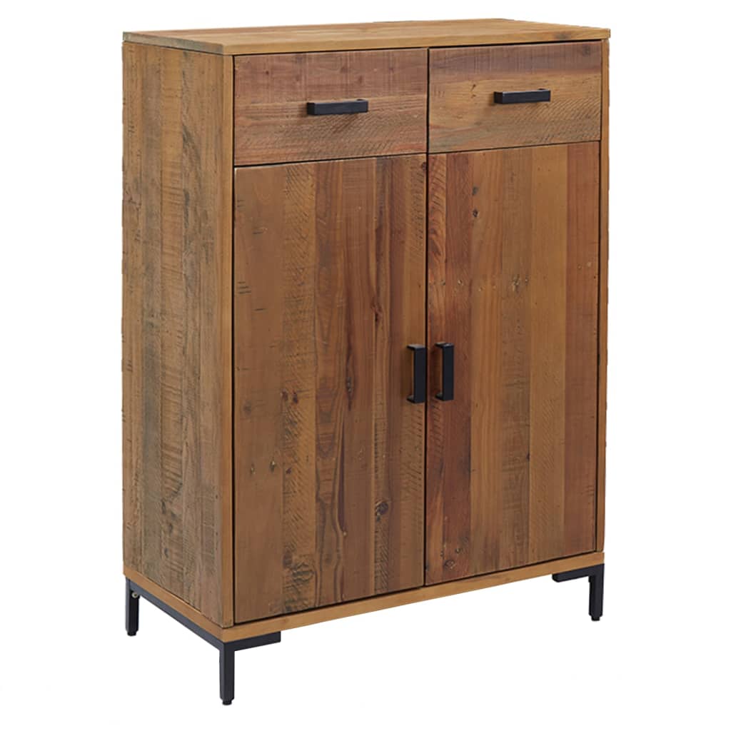 skoskab 75x40x110 cm massivt fyrretræ