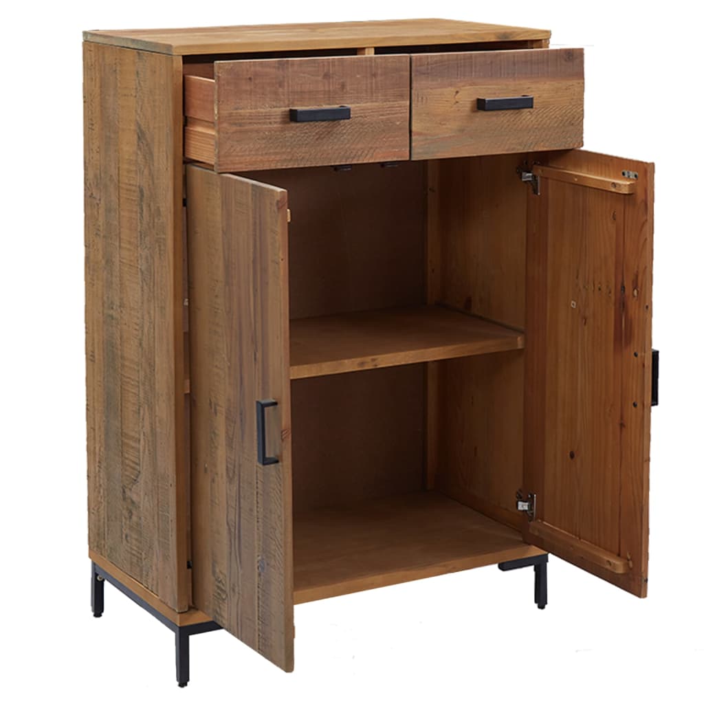 skoskab 75x40x110 cm massivt fyrretræ