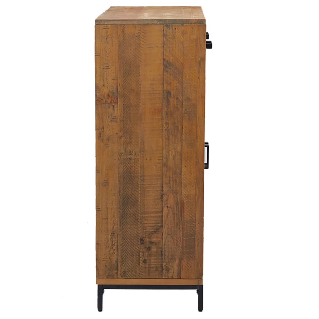 skoskab 75x40x110 cm massivt fyrretræ