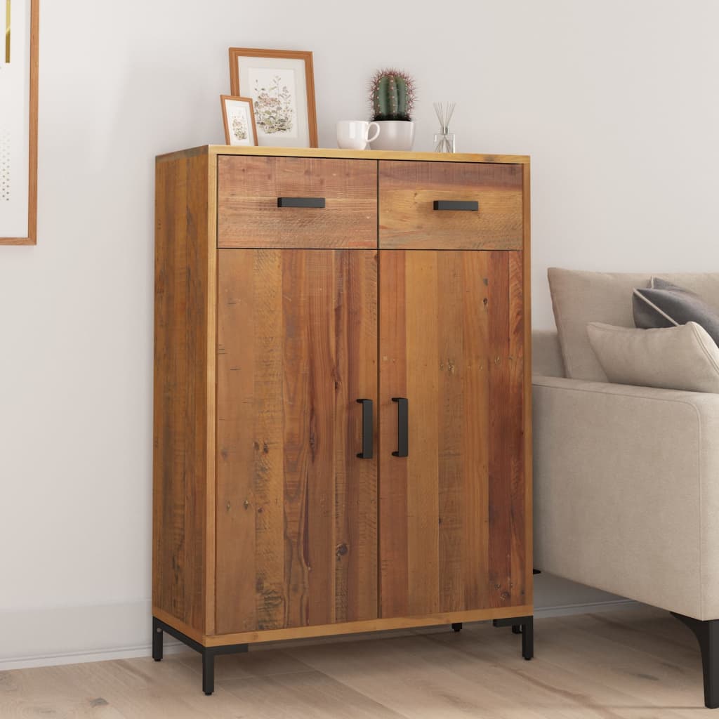 skoskab 75x40x110 cm massivt fyrretræ