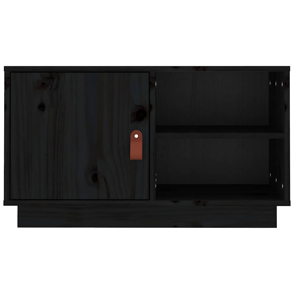 tv-bord 70x34x40 cm massivt fyrretræ sort