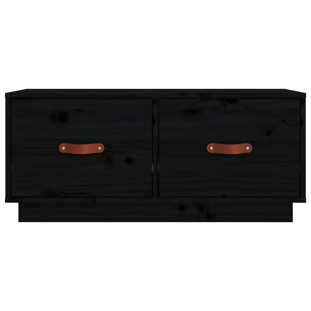 tv-bord 80x34x35 cm massivt fyrretræ sort
