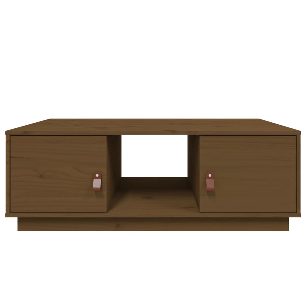 sofabord 100x50x35 cm massivt fyrretræ gyldenbrun