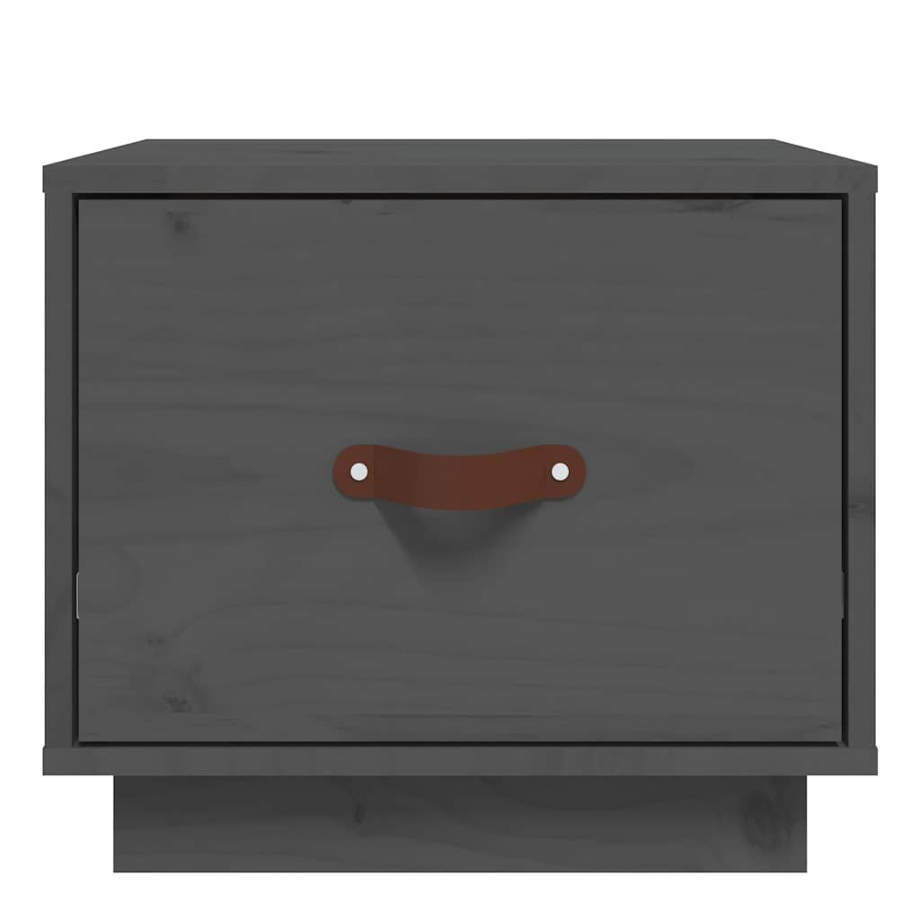 sengeborde 2 stk. 40x34x35 cm massivt fyrretræ grå