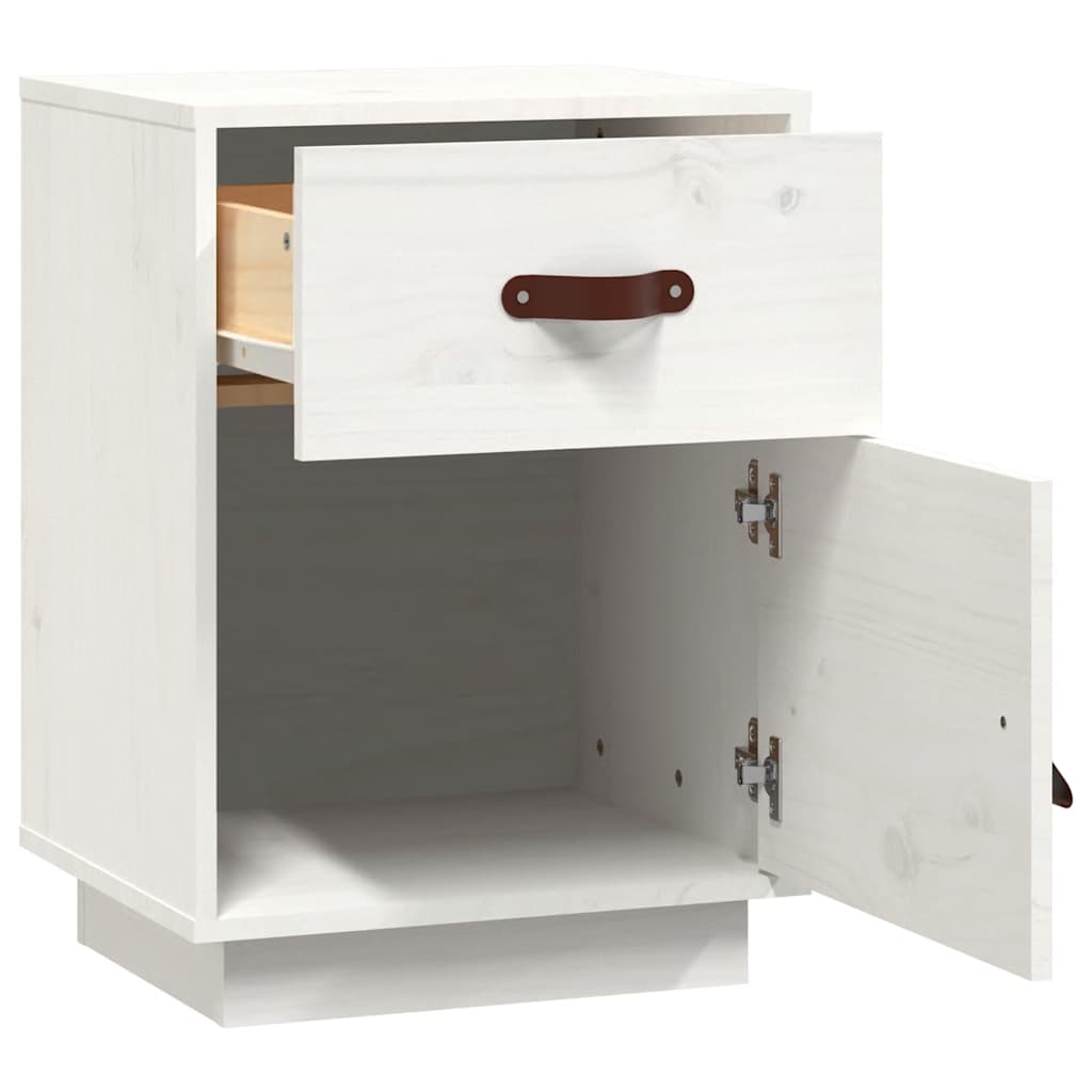 sengeborde 2 stk. 40x34x55 cm massivt fyrretræ hvid