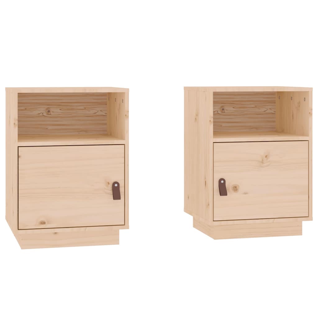 sengeborde 2 stk. 40x34x55 cm massivt fyrretræ