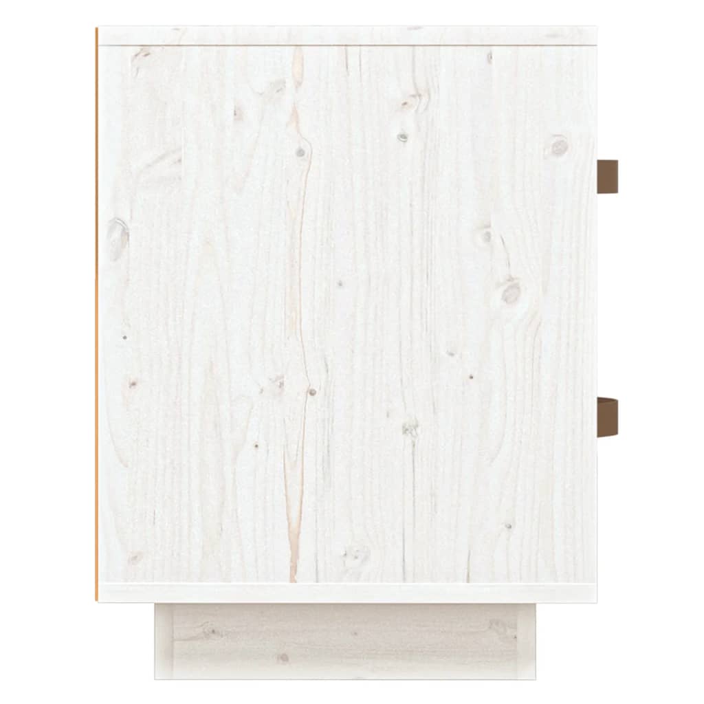 sengebord 40x34x45 cm massivt fyrretræ hvid