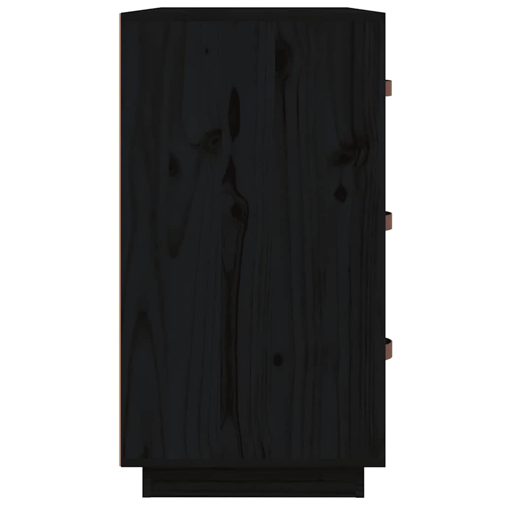 skænk 80x40x75 cm massivt fyrretræ sort