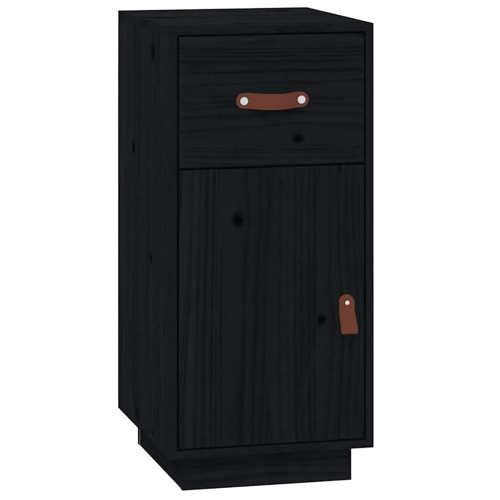 skænk 34x40x75 cm massivt fyrretræ sort